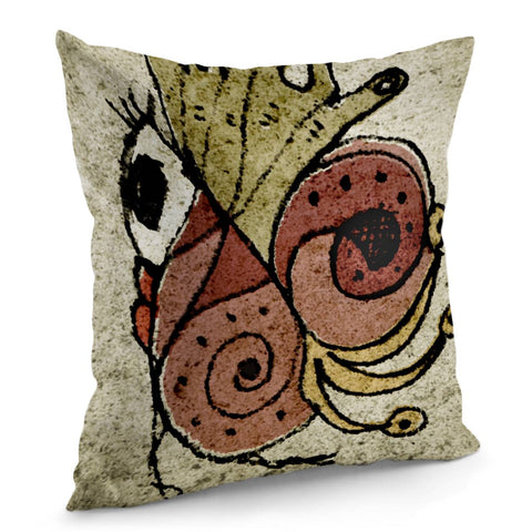 Image of Fantasy Cute Bird Drawing Artwork Pillow Cover