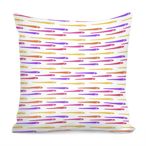 Cartoon Style Snakes Drawing Motif Pattern Pillow Cover