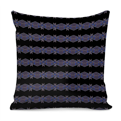 Image of Dark Ornate Nouveau Striped Print Pillow Cover