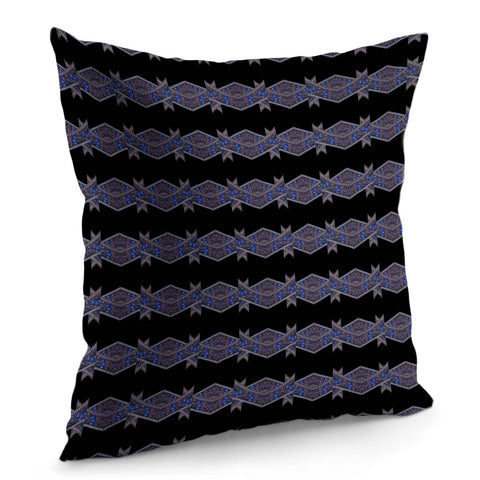 Image of Dark Ornate Nouveau Striped Print Pillow Cover