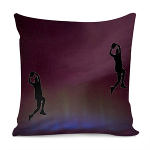 Purple Gradient Basketball Star Pillow Cover