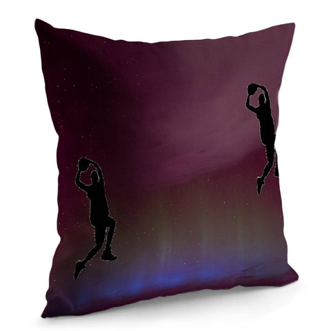 Image of Purple Gradient Basketball Star Pillow Cover