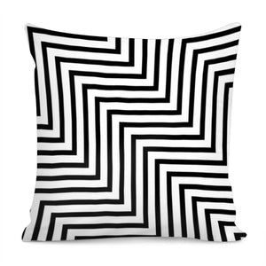 Black And White Line Steps Pillow Cover