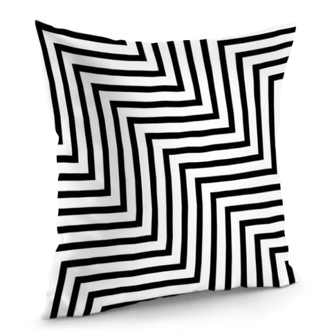 Image of Black And White Line Steps Pillow Cover