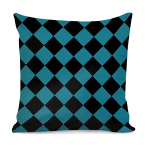 Blue Checkered Pillow Cover