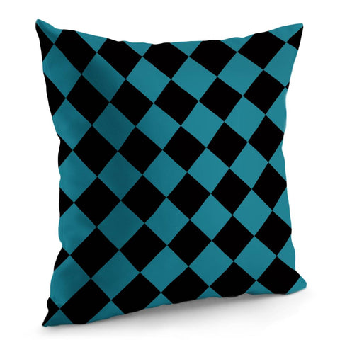 Image of Blue Checkered Pillow Cover