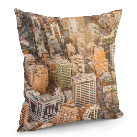 Image of Santiago De Chile Cityscape Aerial View Pillow Cover