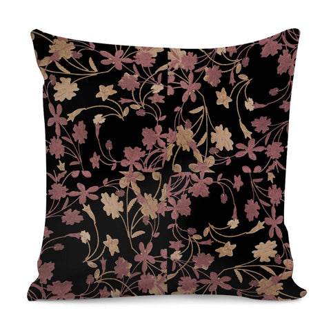 Image of Dark Floral Ornate Print Pillow Cover