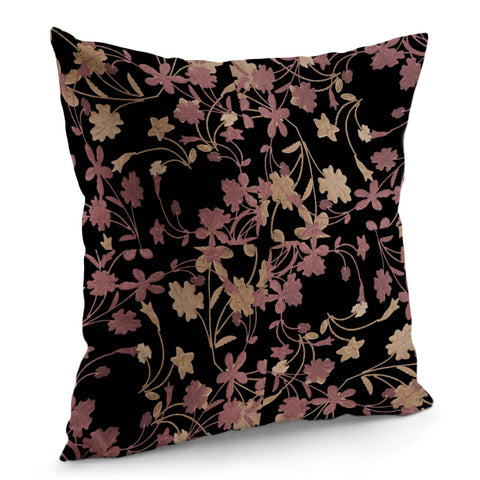 Image of Dark Floral Ornate Print Pillow Cover