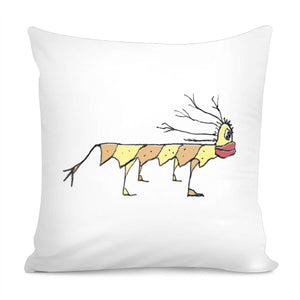 Mutant Dog Isolated Pencil Drawing Pillow Cover