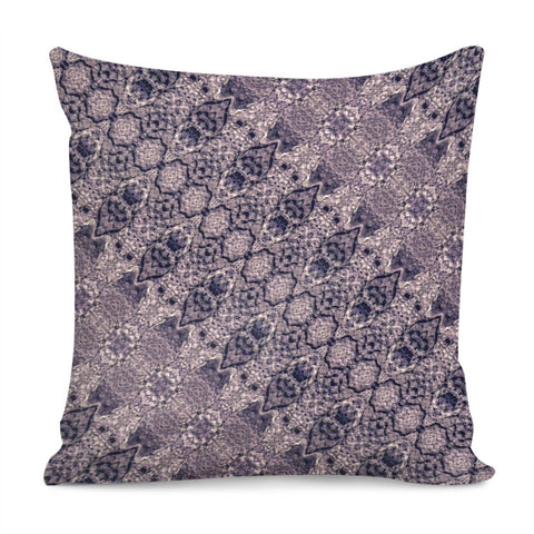 Image of Violet Textured Mosaic Ornate Print Pillow Cover