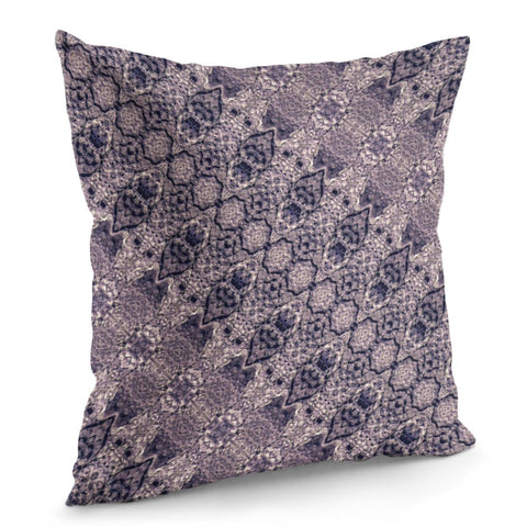 Image of Violet Textured Mosaic Ornate Print Pillow Cover