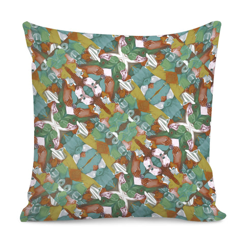 Image of Multicolored Collage Print Pattern Mosaic Pillow Cover