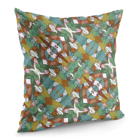 Image of Multicolored Collage Print Pattern Mosaic Pillow Cover