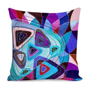 Abstract Modern Art On Coarse Linen Colored Pillow Cover