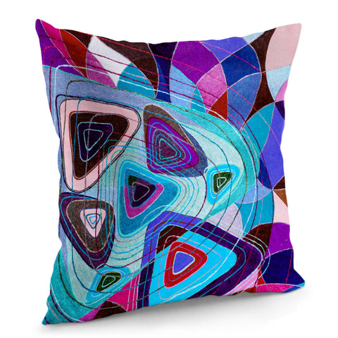 Image of Abstract Modern Art On Coarse Linen Colored Pillow Cover