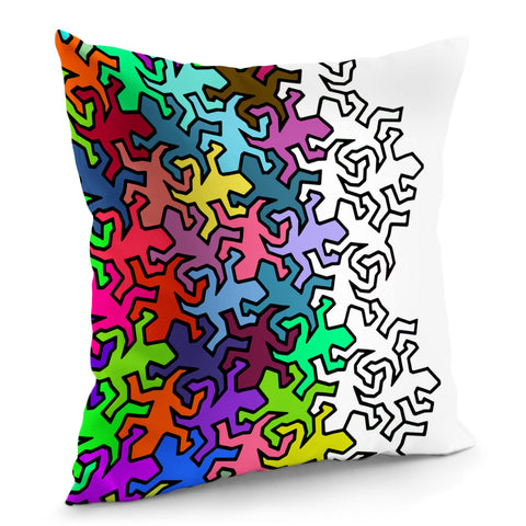 Image of Gecko Reptiles Mosaic Half Multicolored 1 Pillow Cover