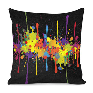 Crazy Multicolored Double Running Splashes Pillow Cover