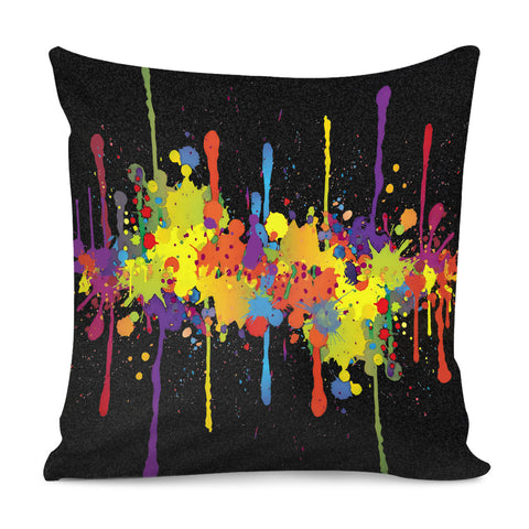 Image of Crazy Multicolored Double Running Splashes Pillow Cover