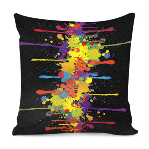Crazy Multicolored Double Running Splashes Vertical Pillow Cover