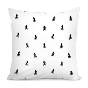 Riding Bike Motif Print Pattern Pillow Cover