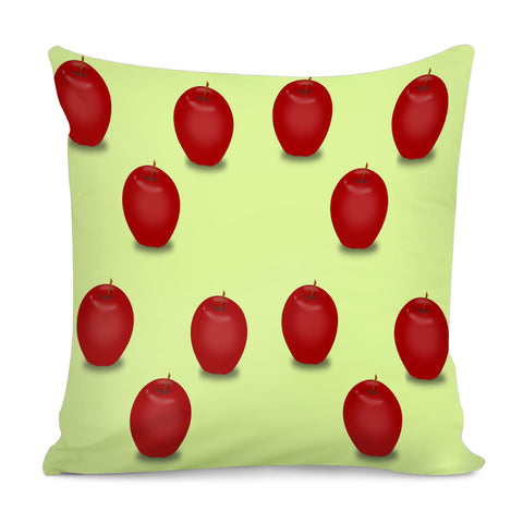 Image of Red Apple Fruit Pattern Pillow Cover