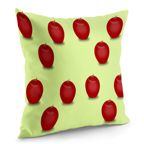 Image of Red Apple Fruit Pattern Pillow Cover