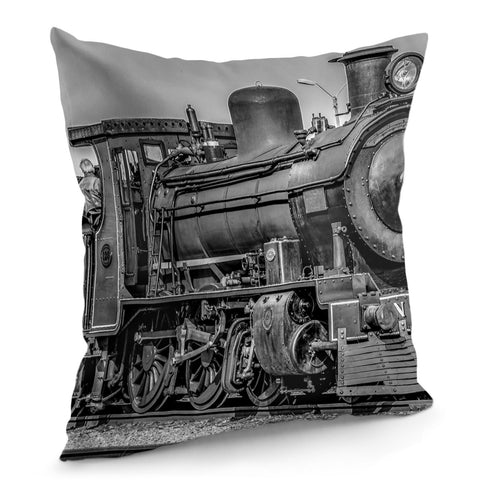 Image of Steam Locomotive, Montevideo, Uruguay Pillow Cover