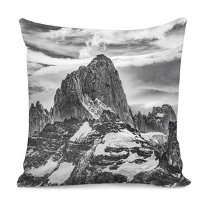 Fitz Roy And Poincenot Mountains, Patagonia Argentina Pillow Cover