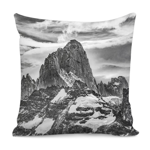 Image of Fitz Roy And Poincenot Mountains, Patagonia Argentina Pillow Cover