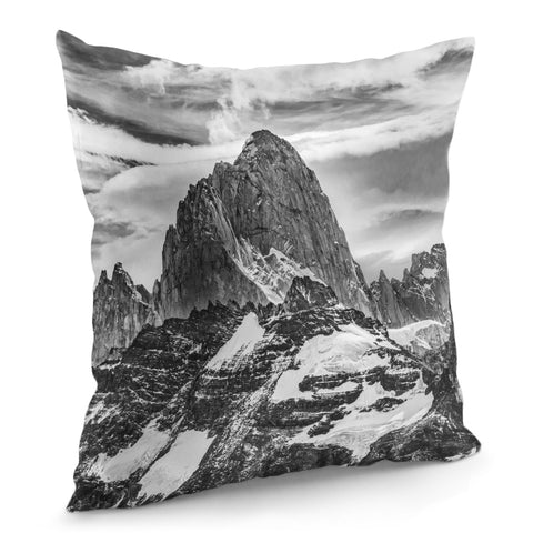 Image of Fitz Roy And Poincenot Mountains, Patagonia Argentina Pillow Cover