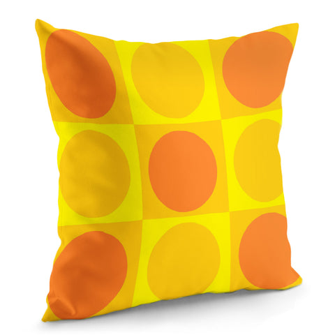 Image of Orange And Yellow Shapes Pillow Cover