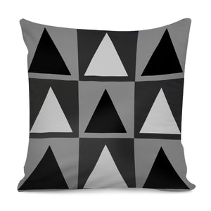 Gray And Black Triangles Pillow Cover