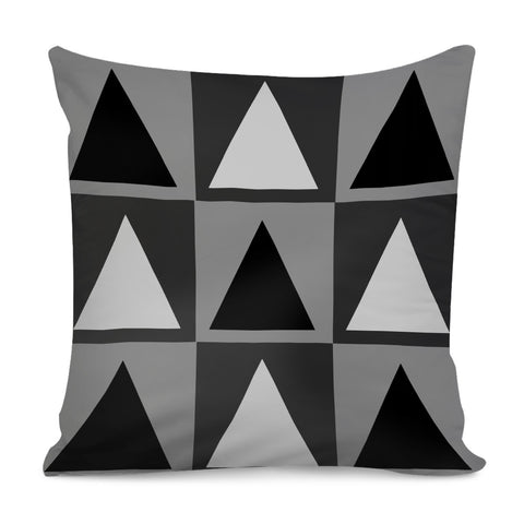 Image of Gray And Black Triangles Pillow Cover