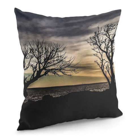 Image of Coastal Sunset Scene At Montevideo City, Uruguay Pillow Cover