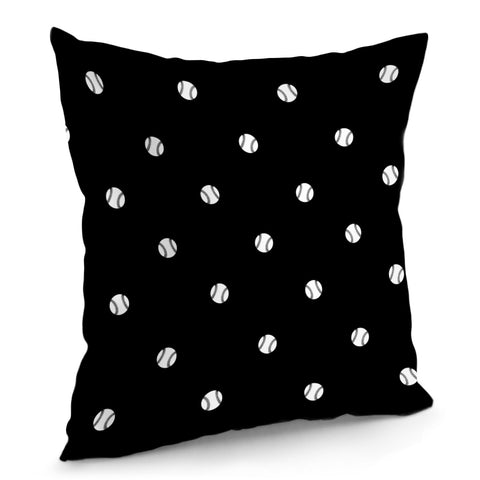 Image of Black And White Baseball Motif Pattern Pillow Cover