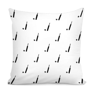 Black And White Cricket Sport Motif Print Pattern Pillow Cover