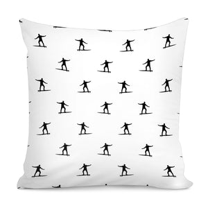 Surfing Motif Graphic Print Pattern Pillow Cover