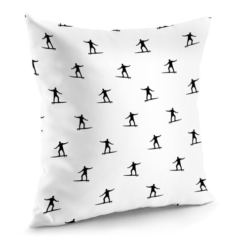 Image of Surfing Motif Graphic Print Pattern Pillow Cover