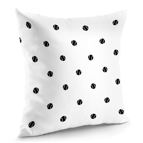 Image of Black And White Baseball Print Pattern Pillow Cover