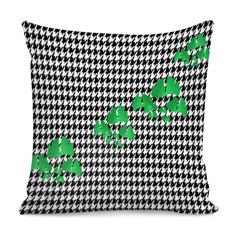 Image of Houndstooth Leaf Pillow Cover