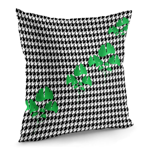 Image of Houndstooth Leaf Pillow Cover