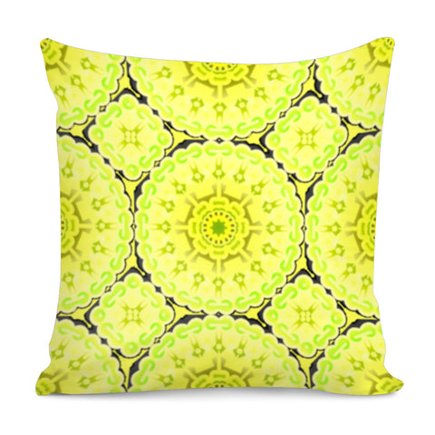 Image of Yellow Floral Print Pillow Cover