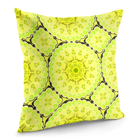 Image of Yellow Floral Print Pillow Cover