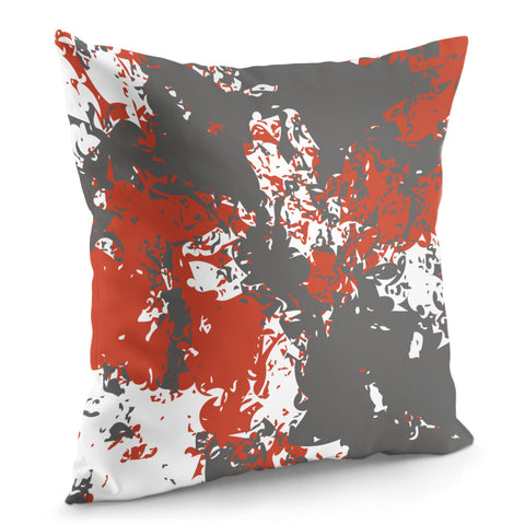 Image of Pewter & Mandarin Red Pillow Cover