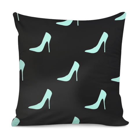 Image of Blue Heels Pattern Pillow Cover