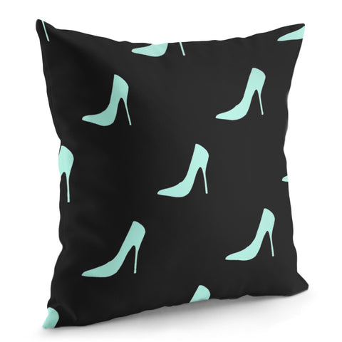 Image of Blue Heels Pattern Pillow Cover