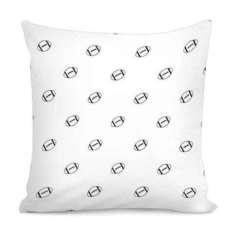 Image of American Football Ball Motif Pattern Pillow Cover