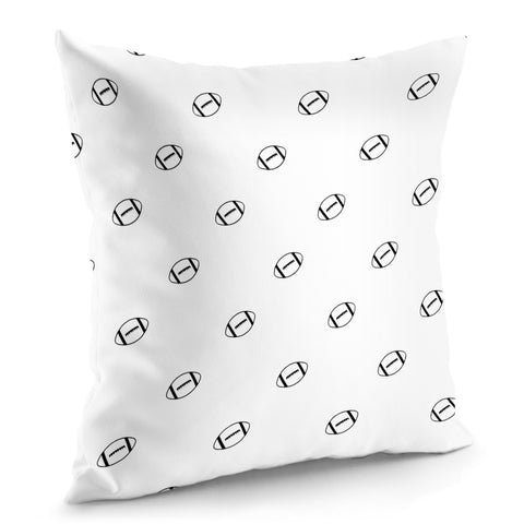 Image of American Football Ball Motif Pattern Pillow Cover