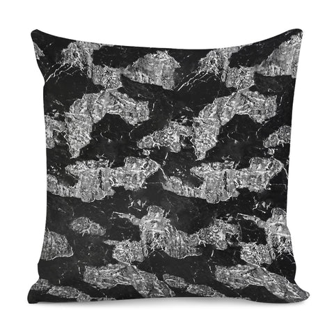 Image of Black And White Camouflage Texture Print Pillow Cover